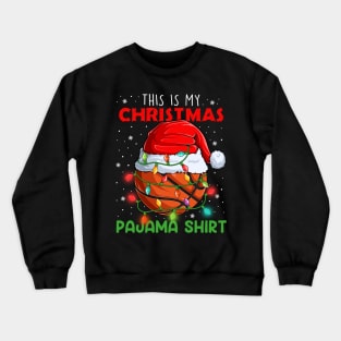 This is my Christmas Pajama Shirt Basketball ball Santa hat Crewneck Sweatshirt